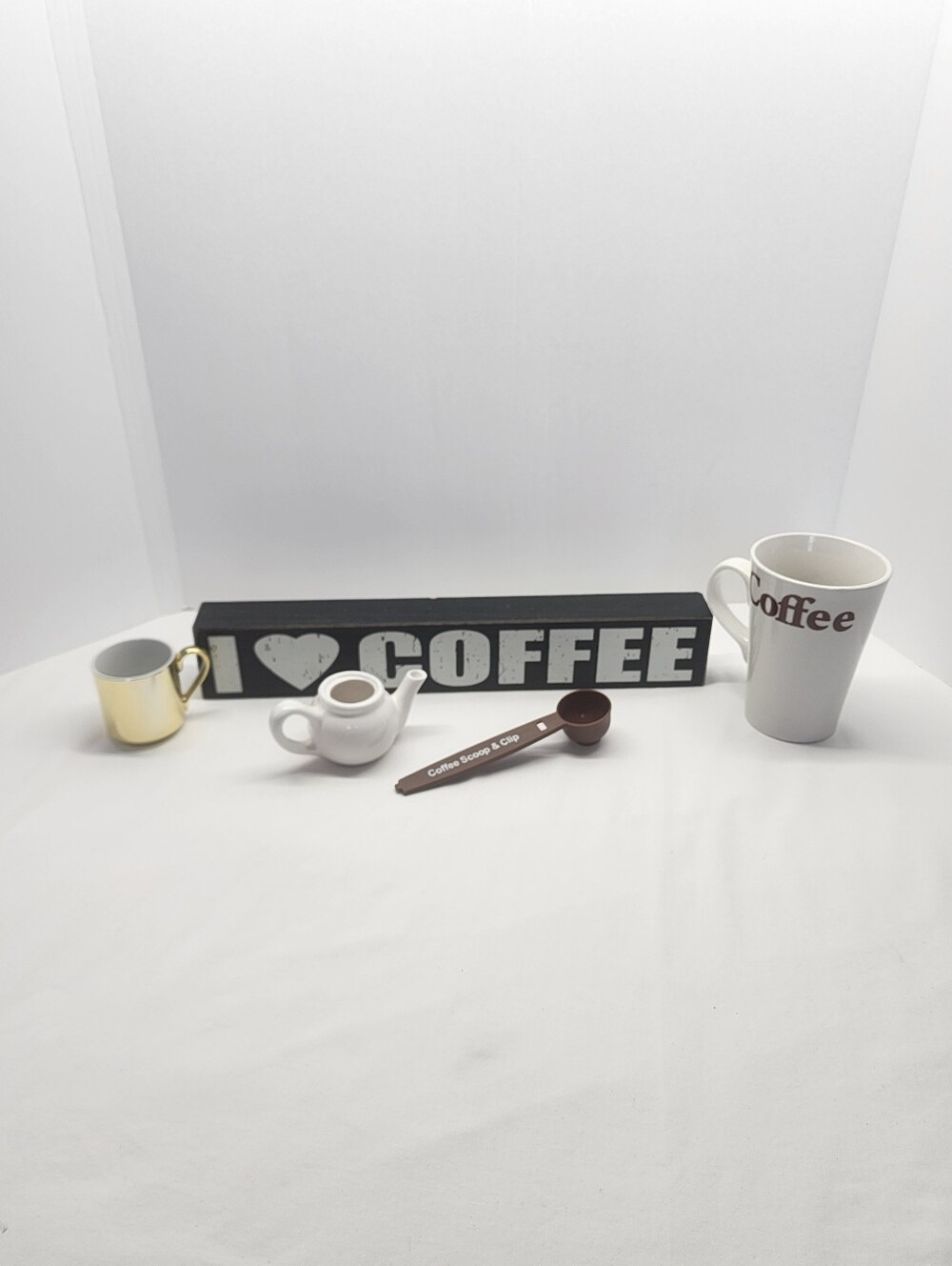 5pc I Love Coffee Decor & Mug Set